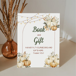 Rustikaler Boho Autumn Wassercolor Pumpkin Sockelschild