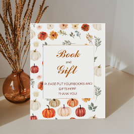 Rustikaler Boho Autumn Wassercolor Pumpkin Sockelschild