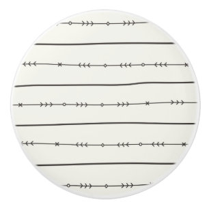 Rustikaler Boho-Chic-Trendpfeil Elfenbein Keramikknauf