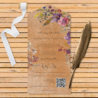 Rustikaler Boho Jewel Tone Rust Florals QR Code