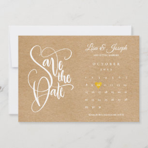 Rustikaler Boho-Kalender Goldene Liebe Herz Save The Date