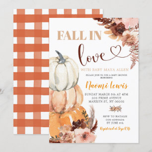 Rustikaler Boho Pumpkin Fall in Liebe Babydusche Einladung