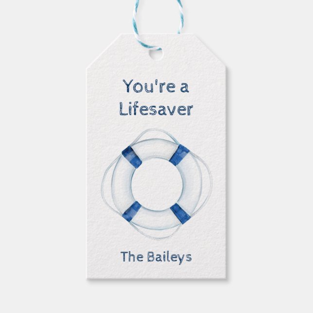 Rustikaler Bootlebensversicherer Geschenkanhänger (Vorderseite)