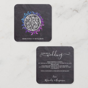 Rustikaler botanischer Eukalyptus QR Code Wedite Begleitkarte