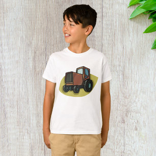 Rustikaler brauner Cartoon-Traktor-Landwirtschafts T-Shirt