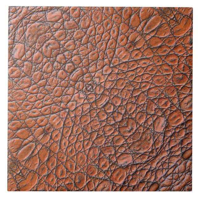 Rustikaler brauner Cowboy Western Lederdrucker Fliese (Vorderseite)