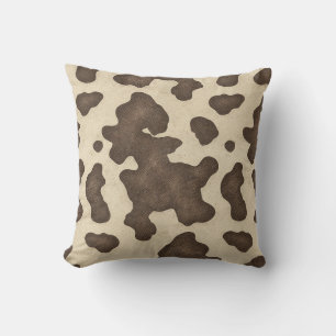 Rustikaler brauner Kuhdruck Country Western Rodeo Kissen