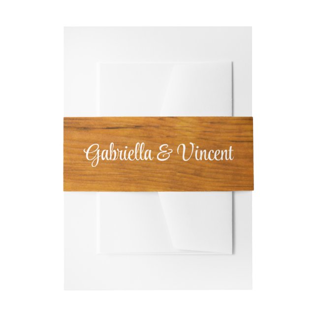 Rustikaler Braunwald Western Hochzeit Einladungsbanderole (Vorderseite Beispiel)