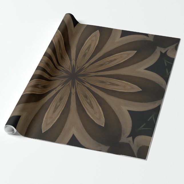 Rustikaler Brown-Blumen-Kaleidoskop-Entwurf Geschenkpapier (Ungerollt)