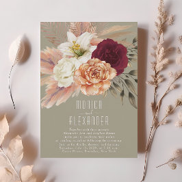 Rustikaler Burgund-Empfang Einladung