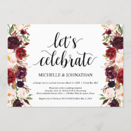 Rustikaler Burgunder Blumenfreund Empfang lädt ein Einladung