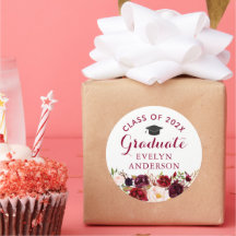 Rustikaler Burgunder Blumenstudium Abschluss