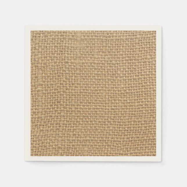Rustikaler Burlap Hintergrund Serviette (Vorderseite)