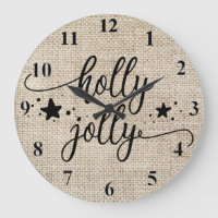 Rustikaler Burlap mit Holly Jolly Clock
