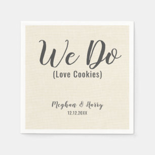 Rustikaler Burlap Wir machen Liebe Cookies maßgesc Serviette