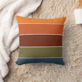 Rustikaler Burnt Orange Stripes Erntedank Fall Kissen