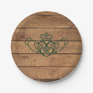 Rustikaler Celtic Claddagh Pappteller