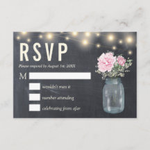 Rustikaler Chalkboard Peony Floral Mason | RSVP-Ka