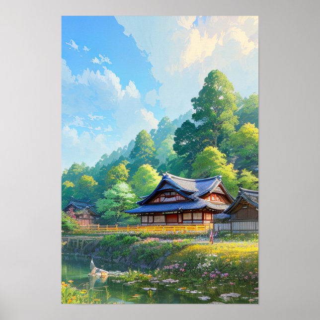 Rustikaler Charme des Landsitzes Village Poster (Vorne)