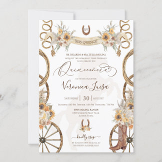 Rustikaler Charro Floral Boho Country Quinceanera Einladung