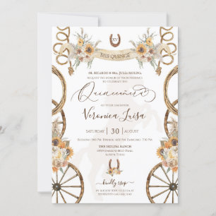 Rustikaler Charro Floral Boho Country Quinceanera  Einladung