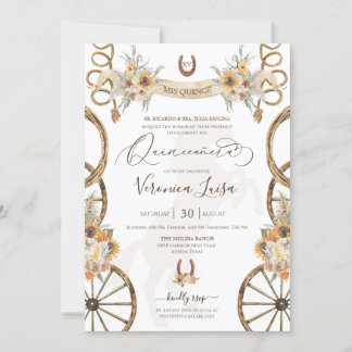 Rustikaler Charro Floral Boho Country Quinceanera  Einladung