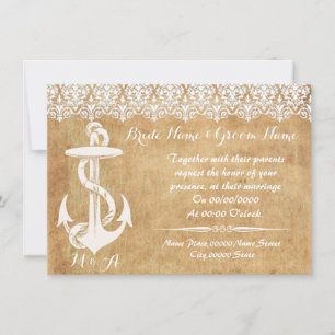 Rustikaler Chic, Anker, HOCHZEITSEinladung Einladung