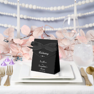Rustikaler Chic Danke Schwarz-weiße Hochzeit Geschenkschachtel
