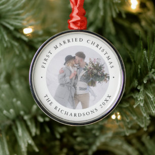 Rustikaler Chic   Erste Verheiratete Weihnachten m Ornament Aus Metall