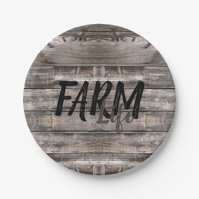 rustikaler Chic FARM LIFE in Skript | Pappteller (Vorderseite)