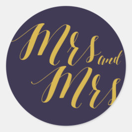 Rustikaler Chic Lesbian Wedding Round Sticker