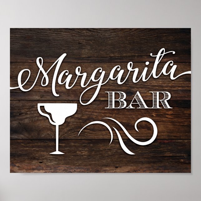 Rustikaler Chic MARGARITA BAR Sign Print Poster (Vorne)