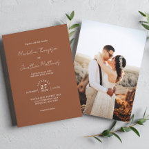 Rustikaler Chic Schlicht Terracotta Foto Hochzeit