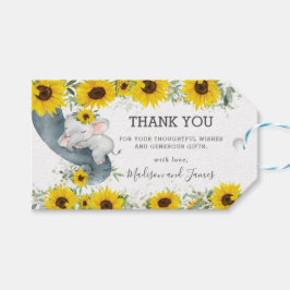 Rustikaler Chic Sonnenblume Elephant Baby Dusche G Geschenkanhänger