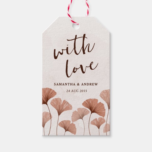 Rustikaler Chic Terracotta Gastgeschenk Hochzeit G Geschenkanhänger (Vorderseite)