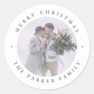 Rustikaler Chic   Weihnachten im Foto Runder Aufkleber
