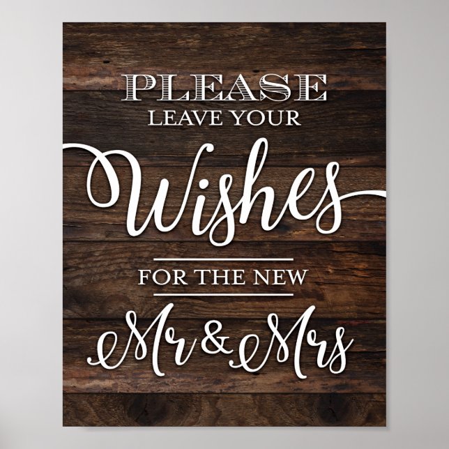 Rustikaler Chic wünscht sich MR und MRS, signieren Poster (Vorne)