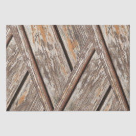 Rustikaler Chic Zickzack Geometric Holztextur Seidenpapier