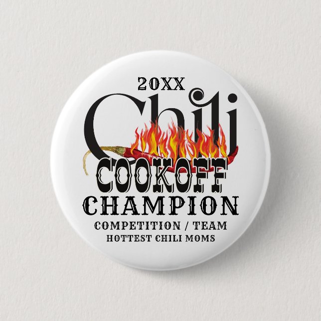 Rustikaler Chili Cook Off Teamsieger Champion Button (Vorderseite)