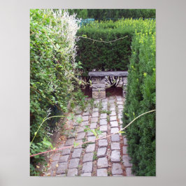 Rustikaler Cobblestone Gartenweg Poster