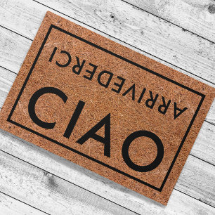 Rustikaler Coir Black Ciao Arrivederci Italienisch Fußmatte