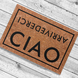 Rustikaler Coir Black Ciao Arrivederci Italienisch Fußmatte