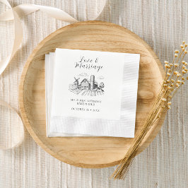 Rustikaler Country Western Barn Wedding Cocktail Serviette