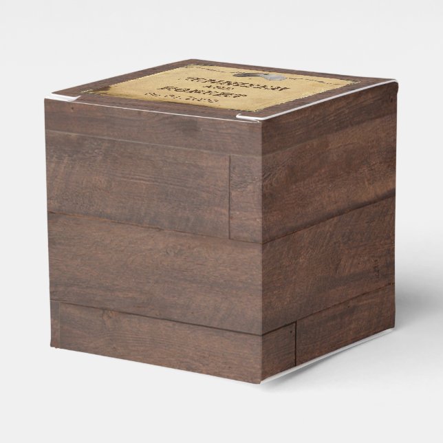 Rustikaler Cowboy HAT Gastgeschenk Hochzeit Box Geschenkschachtel (Vorderseite)