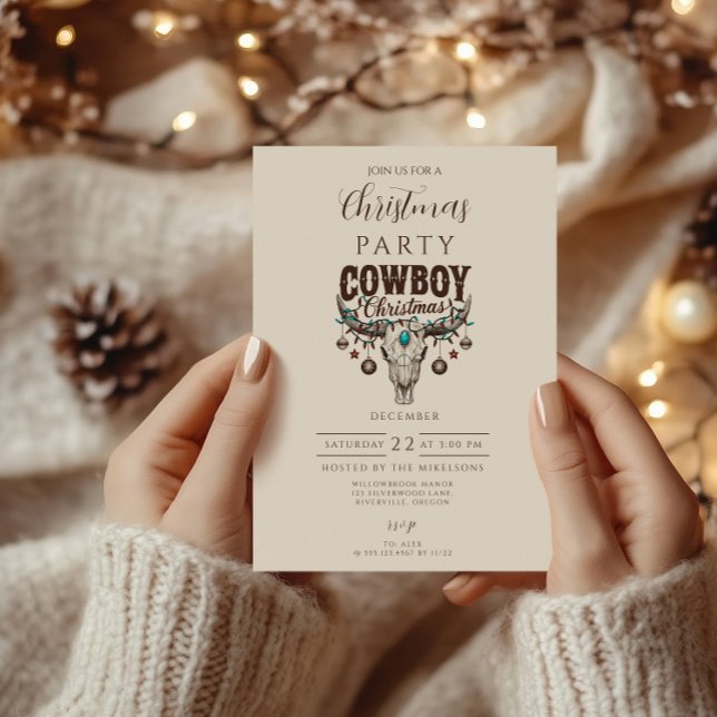 Rustikaler Cowboy-Weihnachten Einladung (Von Creator hochgeladen)