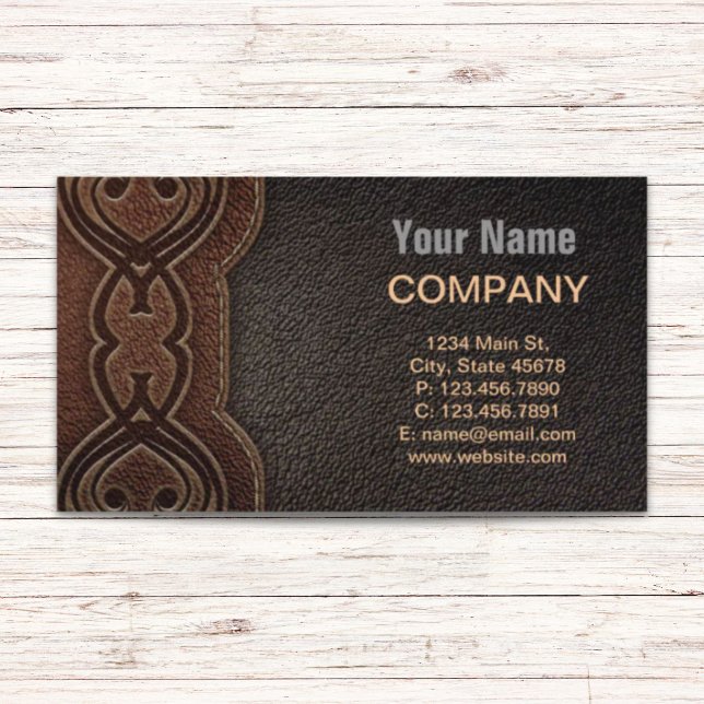 Rustikaler Cowboy-Western Visitenkarte (Rustic cowboy fashion brown western country business card)