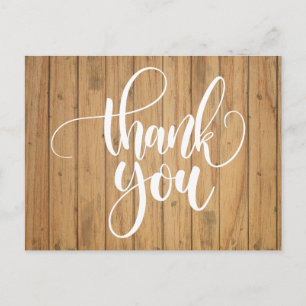 Rustikaler Dank an die Braun Country Wood Wedding  Postkarte