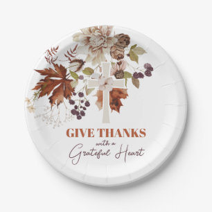 Rustikaler Dank Fall Floral Paper Plate Pappteller