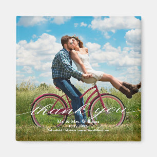 Rustikaler Dank Foto Wedding Magnet