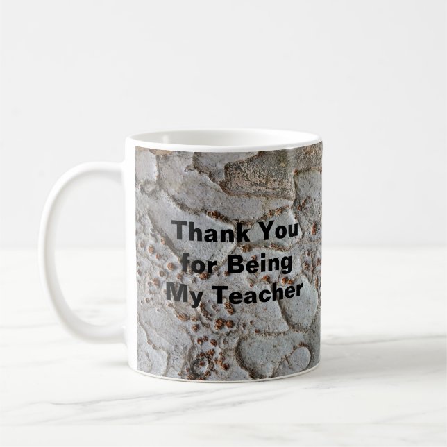 Rustikaler Dank Lehrerin Natur Foto Wertschätzung Kaffeetasse (Links)